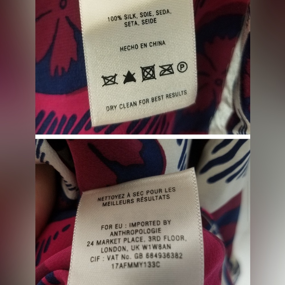 Maeve Anthropologie Silk Wrap Midi Dress EUC - Picture 5 of 6